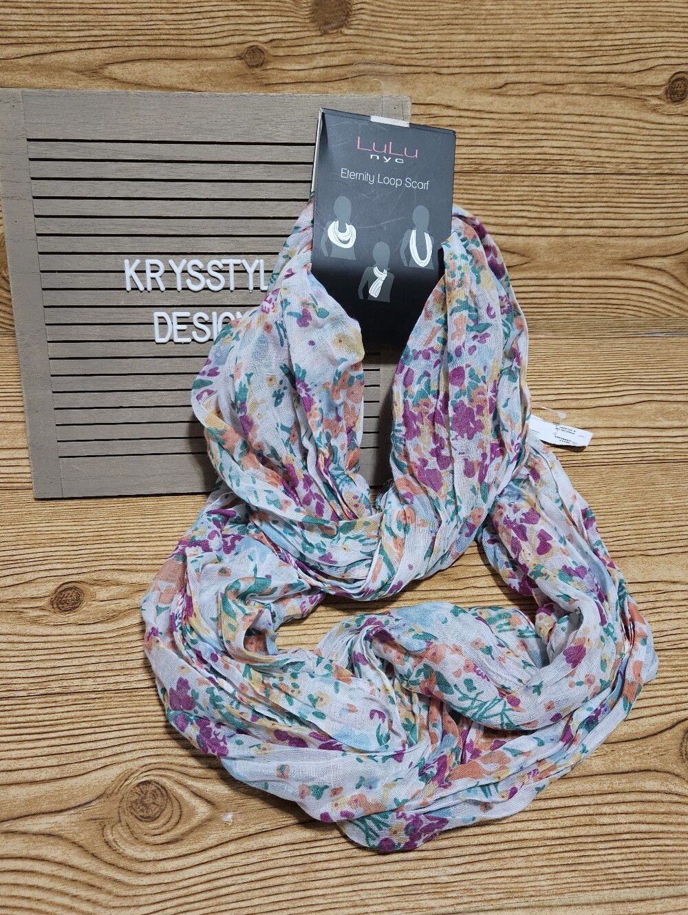 Floral Pattern Infinity Scarf